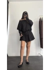 Karina Kayık Yaka Elbise - Siyah