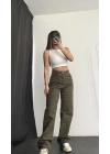 Katy Leopar Desen Baggy Jean - Haki
