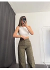 Katy Leopar Desen Baggy Jean - Haki