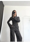 Kruvaze Tokalı Takım - Antrasit