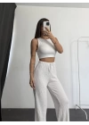 Lala Bürümcük Pantolon - Beyaz