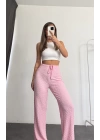 Lala Bürümcük Pantolon - Pembe