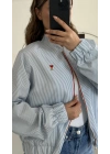 Lalia Çizgili Ceket - Mavi