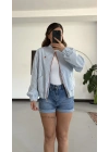 Lalia Çizgili Ceket - Mavi