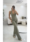 Lamia Sırt Dekolte Takım - Haki