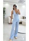 Lamia Sırt Dekolte Takım - Mavi