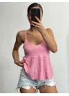 Layla Askılı Bluz - Pembe