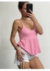 Layla Askılı Bluz - Pembe