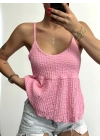 Layla Askılı Bluz - Pembe