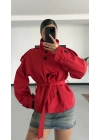 lazy Omega Trençkot - Kırmızı