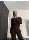 Lexy Büzgülü Takım - Kahve