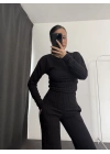 Lexy Büzgülü Takım - Siyah