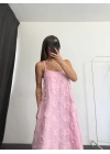 Lilia Keten Elbise - Pembe
