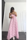 Lilia Keten Elbise - Pembe
