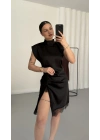 Lilian Saten Elbise - Siyah