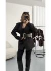 Lilith Kemerli Blazer Ceket - Siyah