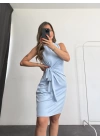 Linda Bağlama Detay Elbise - Mavi