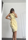 Linda Bağlama Detay Elbise - Sarı