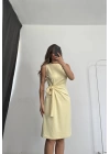 Linda Bağlama Detay Elbise - Sarı