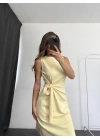 Linda Bağlama Detay Elbise - Sarı