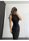 Linda Bağlama Detay Elbise - Siyah