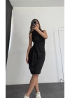 Linda Bağlama Detay Elbise - Siyah