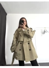Lindia Kısa Trençkot - Haki