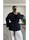 Lindia Kısa Trençkot - Lacivert