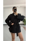 Lindia Kısa Trençkot - Siyah
