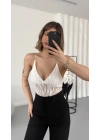Linet Dantel Bodysuit - Beyaz
