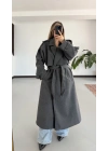 Lisa Long Kaşe Kaban - Antrasit
