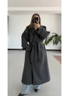 Lisa Long Kaşe Kaban - Antrasit
