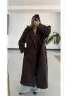 Lisa Long Kaşe Kaban - Kahve