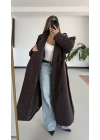 Lisa Long Kaşe Kaban - Kahve