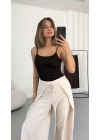 Livia Bağcıklı Pantolon - Bej