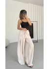 Livia Bağcıklı Pantolon - Bej