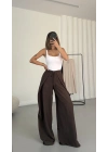 Livia Bağcıklı Pantolon - Kahve
