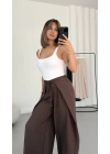 Livia Bağcıklı Pantolon - Kahve