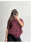 Lola Fiyonklu Tshirt - Bordo