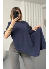 Lora Asimetrik Bluz - Lacivert