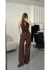 Luce Kemerli Pantolon - Kahve