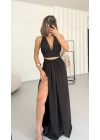 Luna Crop Takım - Siyah