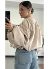 Maira Oversize Süet Ceket - Bej