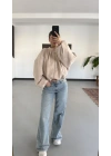 Maira Oversize Süet Ceket - Bej