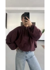 Maira Oversize Süet Ceket - Bordo