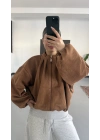 Maira Oversize Süet Ceket - Kahve