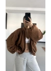 Maira Oversize Süet Ceket - Kahve