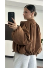 Maira Oversize Süet Ceket - Kahve