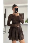 Marina Dantel Takım - Kahve