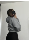 Mark Basic Şardonlu Hırka - Gri Melanj